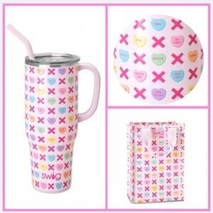 Swig Life “Be Mine” Valentine’s Shimmer 40oz Mug and Gift Bag / NEW with tags